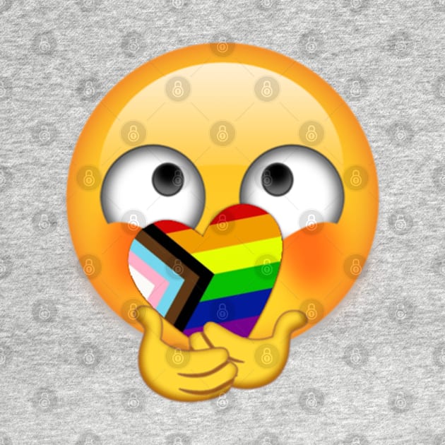 Progress Pride Shy Heart Emoji by metanoiias
